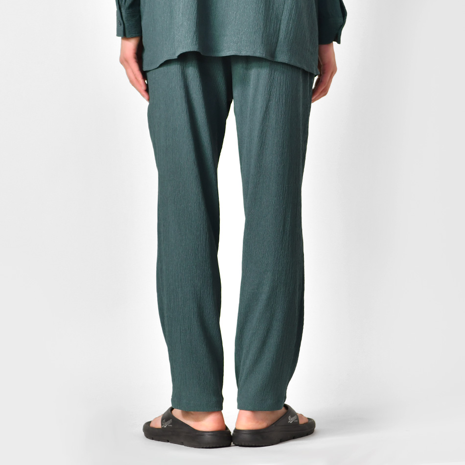 パンツ メンズ イージーパンツ テーパードパンツ 薄手 セットアップ(別売) 楊柳 春夏秋 モード 韓国ファッション アイボリー グリーン ブラック 白 黒 M L XL | EVOLUTION | 17