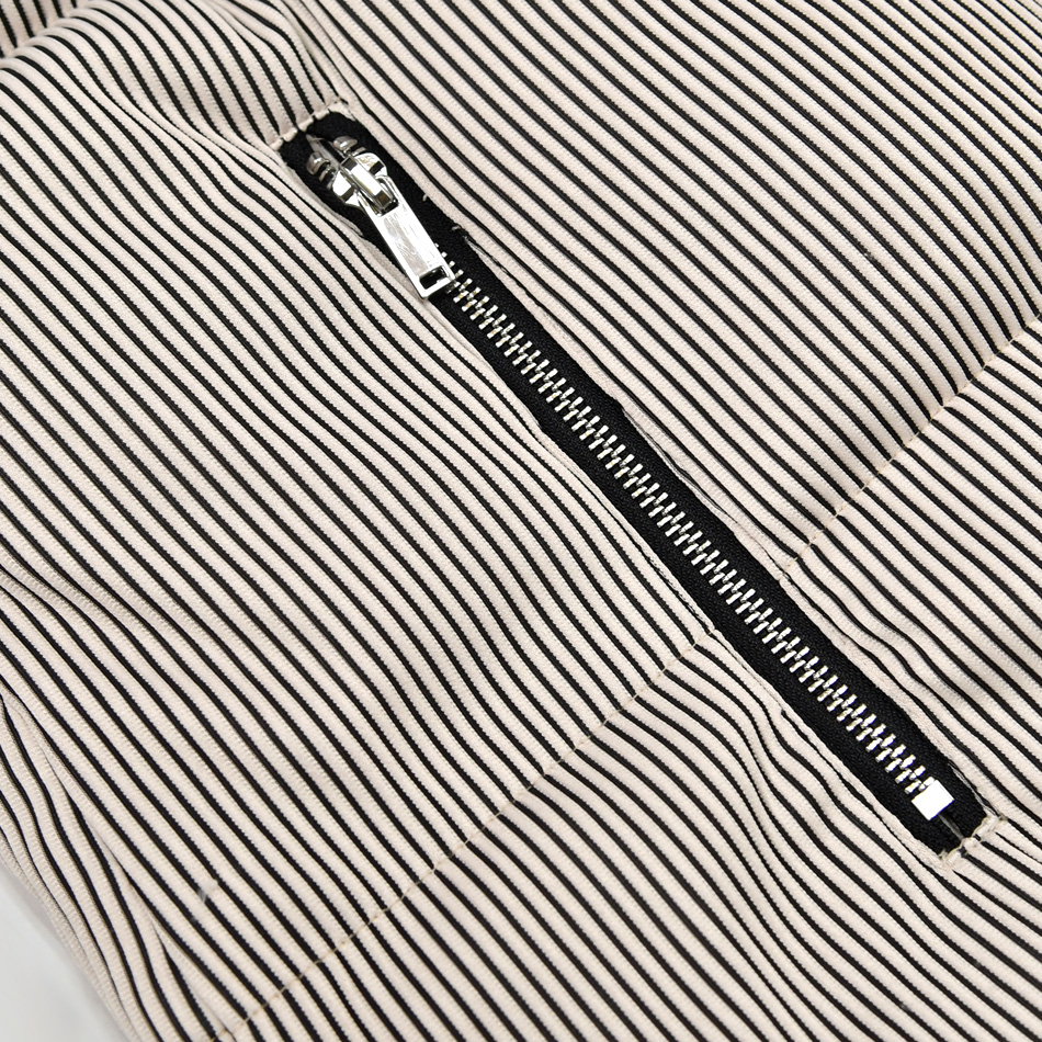 ダウンジャケット メンズ パフジャケット 高機能中綿 FELLEX 秋冬 モード系 韓国系 ストリート系 オラオラ系 ビター系 ストライプ プリーツ 黒 ベージュ M L XL | EVOLUTION | 10