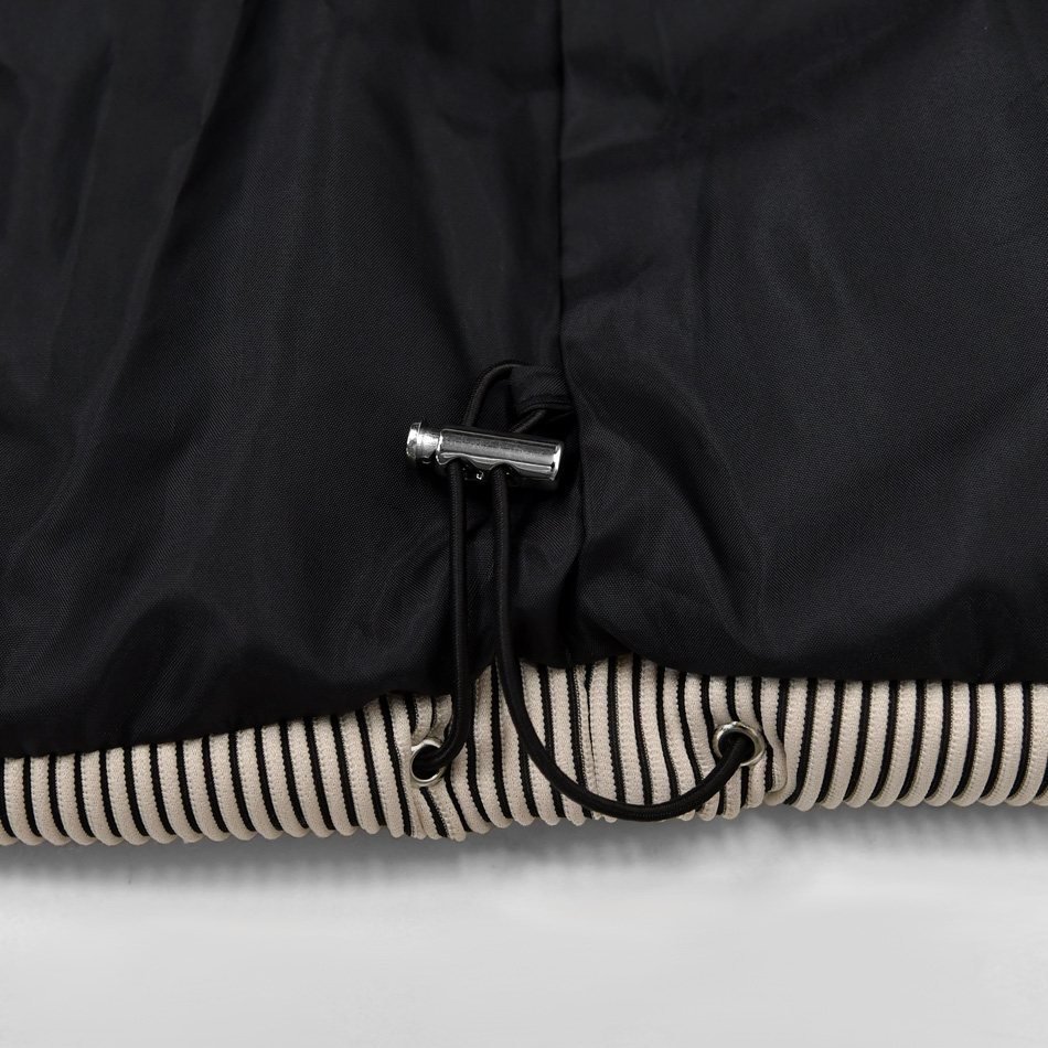 ダウンジャケット メンズ パフジャケット 高機能中綿 FELLEX 秋冬 モード系 韓国系 ストリート系 オラオラ系 ビター系 ストライプ プリーツ 黒 ベージュ M L XL | EVOLUTION | 13