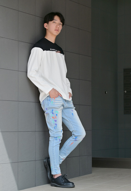 長袖Tシャツ メンズ 長袖 織柄 総柄 無地 ロンT クルーネック 晴秋冬 モード系 ストリート系 サーフ系 お兄系 オラオラ系 ホワイト ブラック 白 黒 M L XL | EVOLUTION | 05