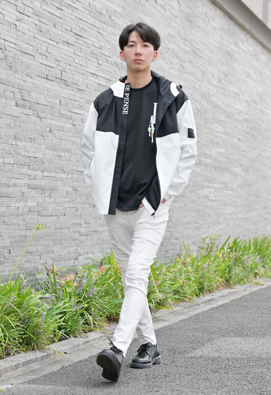 長袖Tシャツ メンズ ロンT 長袖 春秋冬 織柄 総柄 刺繍 ストリート系 サーフ系 モード系 韓国ファッション オラオラ系 ビター系 ホワイト ブラック 白 黒 M L XL | EVOLUTION | 07