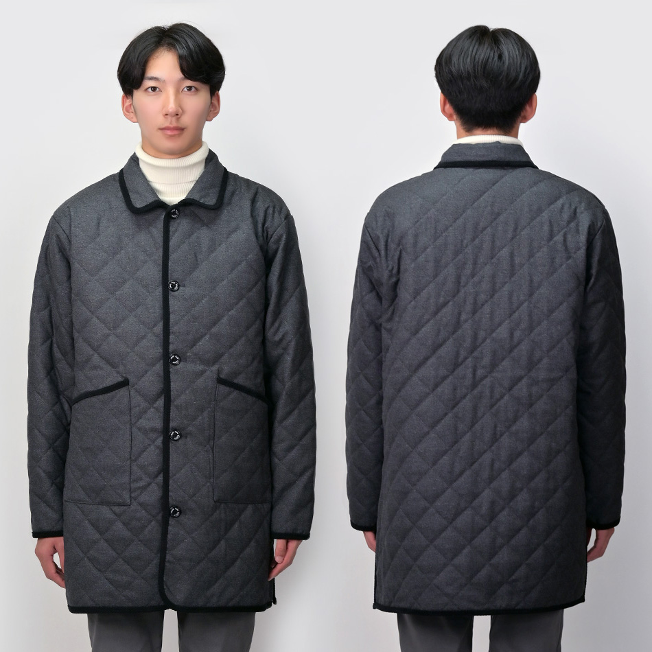 キルティングコート メンズ ステンカラー ダウンコート 中綿 綺麗め カジュアル 撥水加工 大きいサイズ ネイビー チャコール ブラック 紺 黒 M L 2L 3L 34532 | EVOLUTION | 13