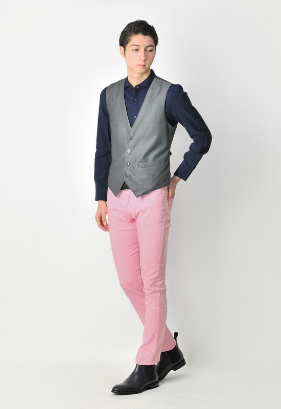 カラーパンツ チノパン メンズ ストレッチ テーパード タイト スリム 細め 春夏秋冬 紺 ベージュ ピンク ネイビー 29 30 31 32 33 | EVOLUTION | 06