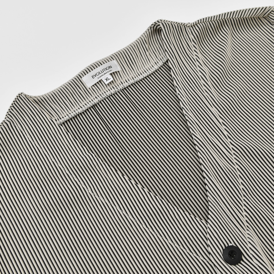 サマーカーディガン メンズ ロングカーディガン ロング丈 薄手 長袖 春夏秋 ホワイト ベージュ ブラック ブラウン 白 黒 プリーツ ストレッチ M L XL | EVOLUTION | 20