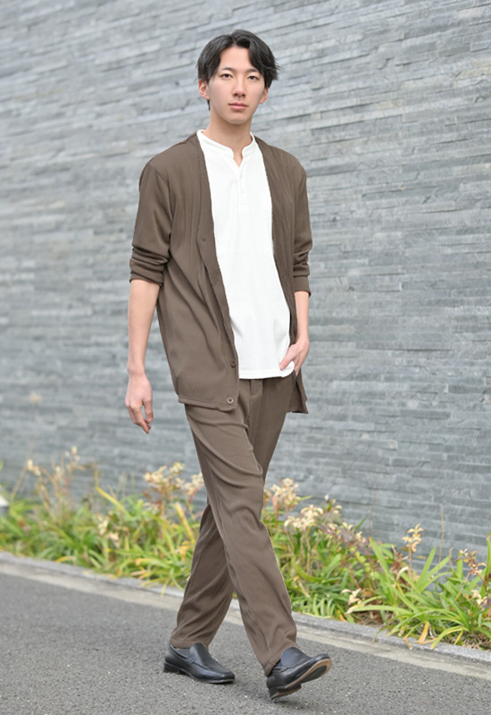 イージーパンツ メンズ リラックスパンツ プリーツ ストレッチ ユニセックス 春秋冬 ビター系 韓国ファッション 白 黒 ベージュ ブラック ブラウン M L XL | EVOLUTION | 16