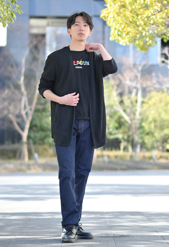 サマーニットカーディガン 長袖 韓国 今季新作 メンズ 韓国 EVOLUTION サマーカーディガン メンズ サマーニット ロング