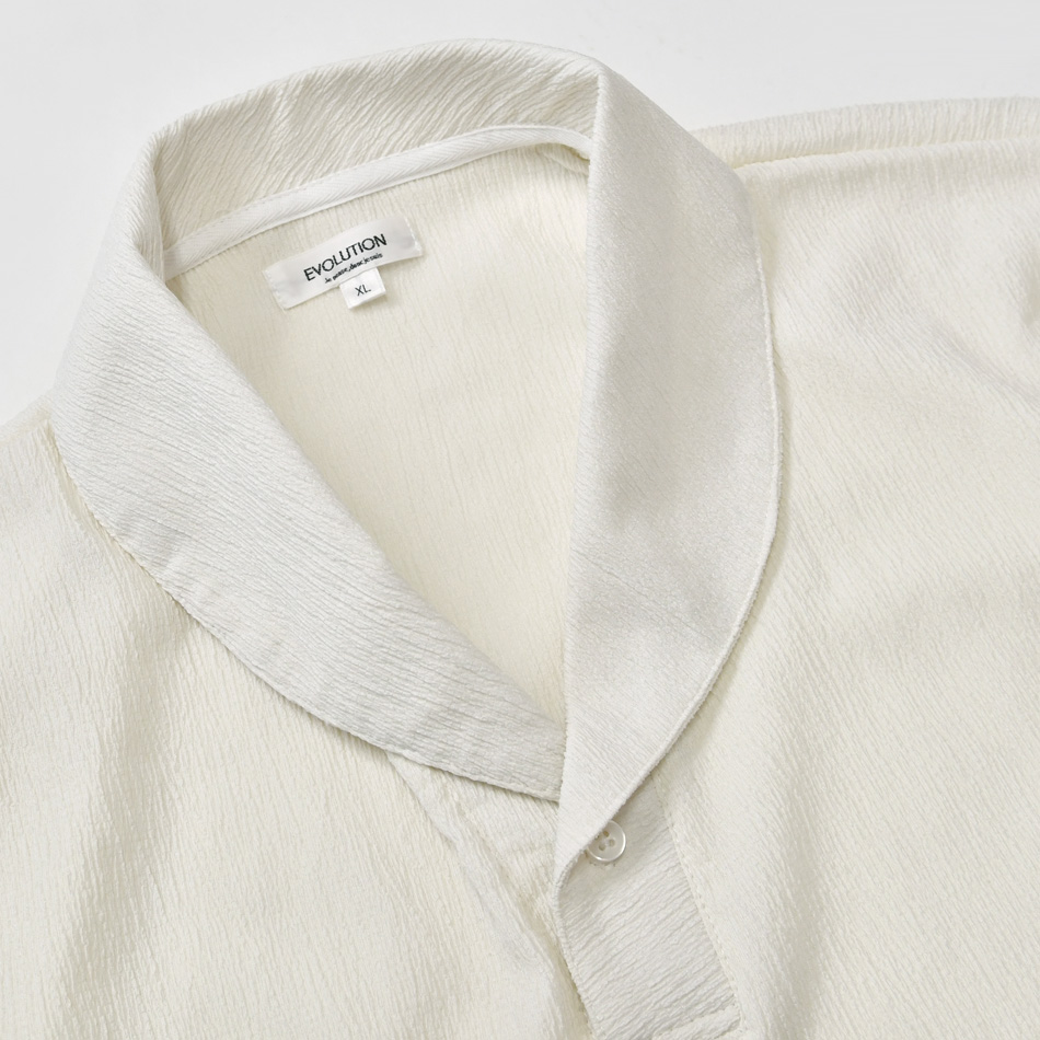 ポロシャツ メンズ 半袖ポロシャツ 無地 楊柳 総柄 ショールカラー 夏 ゴルフ シンプル 綺麗め モード 白 黒 アイボリー グリーン ブラック M L XL LL 2L | EVOLUTION | 17