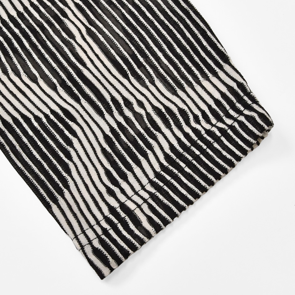 シャツ メンズ シアーシャツ 長袖シャツ カジュアルシャツ 開襟シャツ 総柄 モード系 韓国ファッション 春夏秋 ランダムストライプ ブルー ホワイト M L XL | EVOLUTION | 12