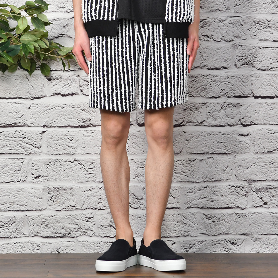 ハーフパンツ メンズ ショートパンツ セットアップ(別売) ハーパン メッシュ ストライプ 夏 モード 韓国ファッション サーフ系 白 黒 ホワイト ブラック M L XL | EVOLUTION | 09