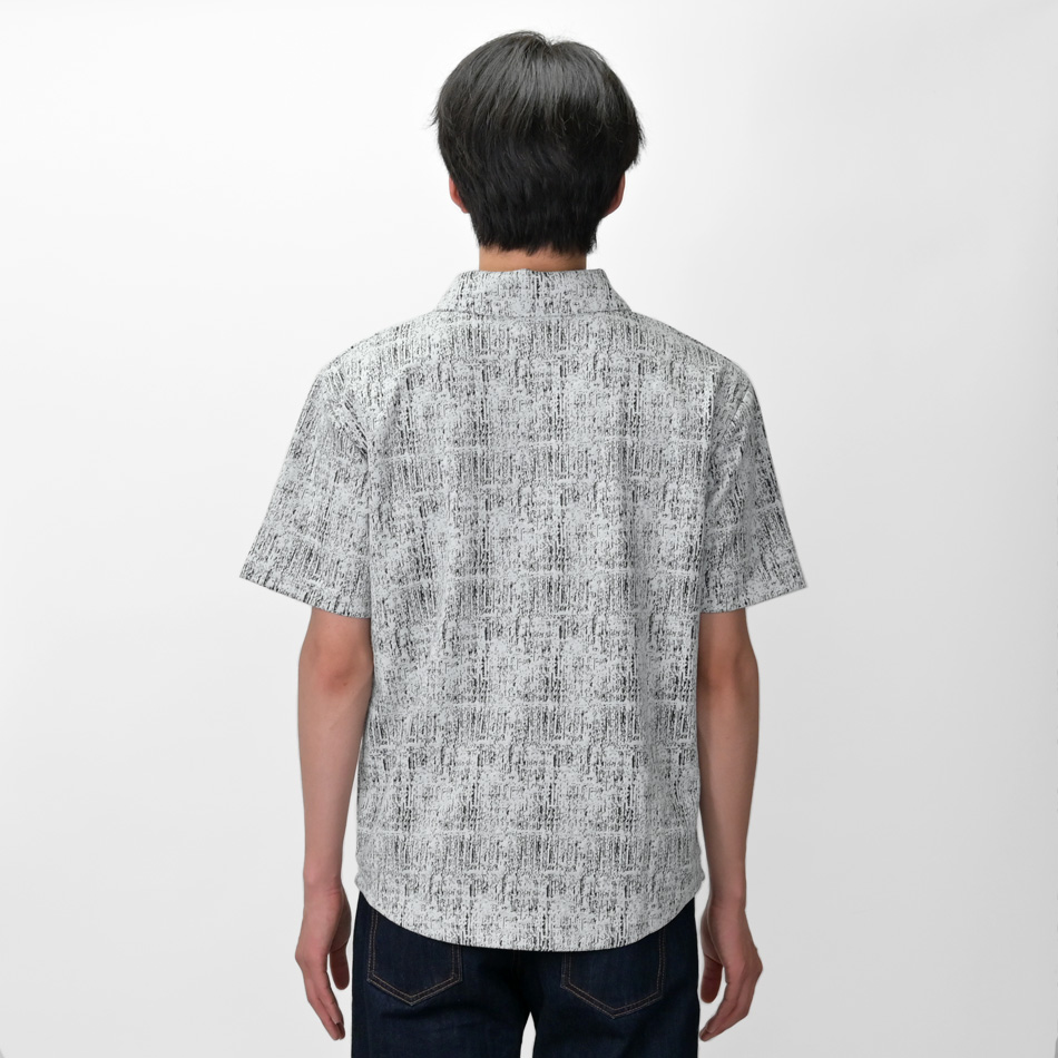 ポロシャツ メンズ 半袖 ショールカラー ジャガード 総柄 春夏秋 ゴルフウエア モード系 オラオラ系 黒 グレー ネイビー ブラック M L XL LL 2L | EVOLUTION | 10