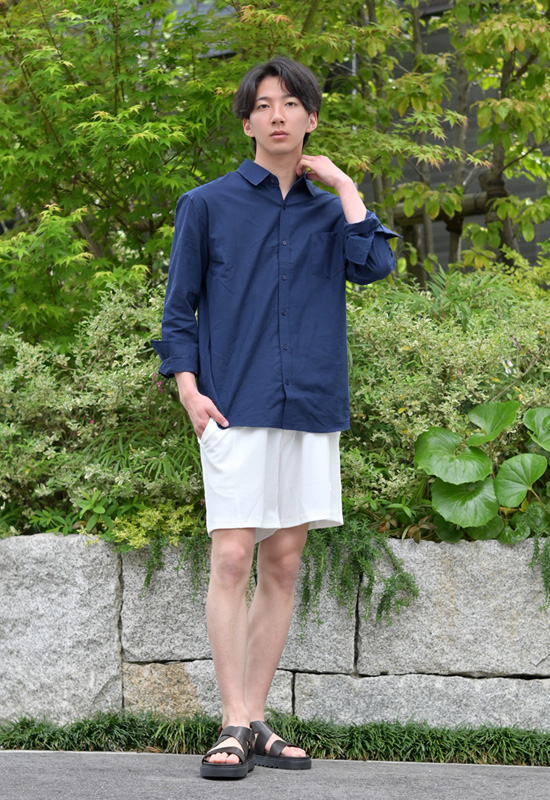 ハーフパンツ メンズ ショートパンツ ハーパン 無地 総額 春夏 ストリート系 膝丈 膝上丈 ホワイト オレンジ ネイビー ブラック 白 黒 ジャガード M L XL | EVOLUTION | 09