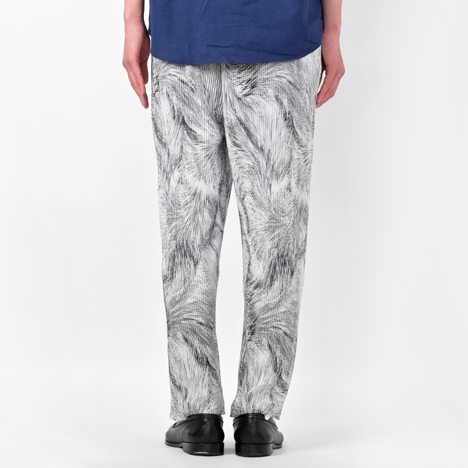 イージーパンツ メンズ テーパードパンツ 薄手 総柄 プリーツ ストレッチ 春秋冬 ビター系 韓国ファッション 韓国系 モード系 黒 ブルー ホワイト ブラック M L | EVOLUTION | 16