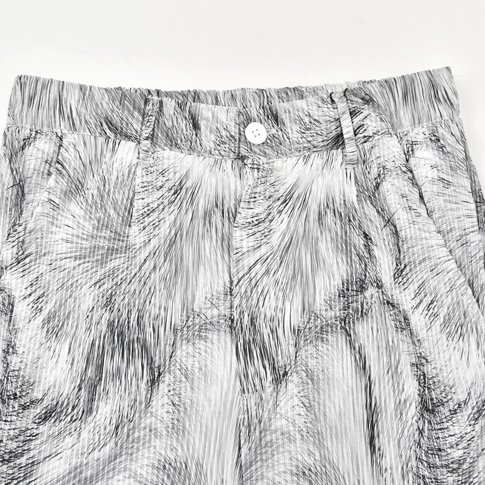 イージーパンツ メンズ テーパードパンツ 薄手 総柄 プリーツ ストレッチ 春秋冬 ビター系 韓国ファッション 韓国系 モード系 黒 ブルー ホワイト ブラック M L | EVOLUTION | 17