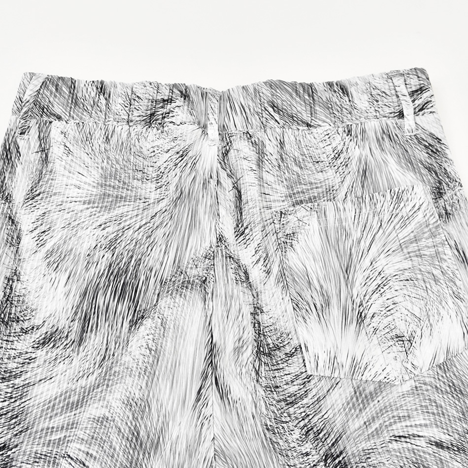 イージーパンツ メンズ テーパードパンツ 薄手 総柄 プリーツ ストレッチ 春秋冬 ビター系 韓国ファッション 韓国系 モード系 黒 ブルー ホワイト ブラック M L | EVOLUTION | 18