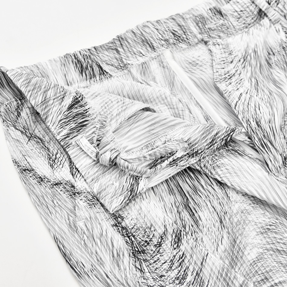 イージーパンツ メンズ テーパードパンツ 薄手 総柄 プリーツ ストレッチ 春秋冬 ビター系 韓国ファッション 韓国系 モード系 黒 ブルー ホワイト ブラック M L | EVOLUTION | 19