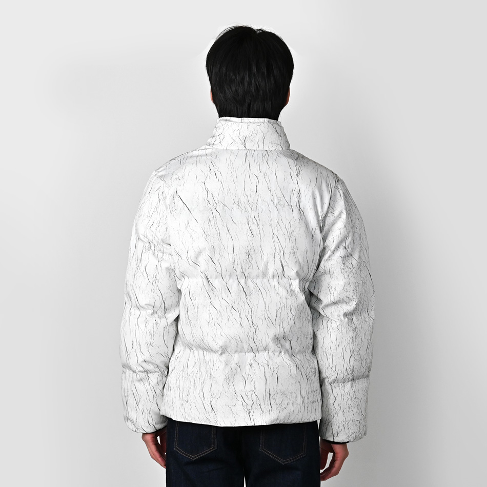 ダウンジャケット メンズ 中綿 エコダウン sorona 高機能中綿 暖かい 総柄 モード系 韓国ファッション 白 黒 ホワイト ブラック M L XL LL 2L | EVOLUTION | 10