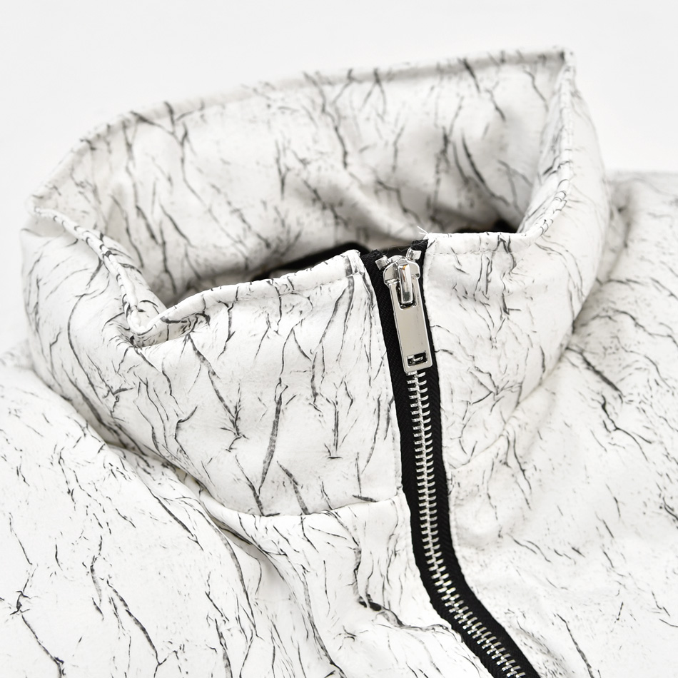 ダウンジャケット メンズ 中綿 エコダウン sorona 高機能中綿 暖かい 総柄 モード系 韓国ファッション 白 黒 ホワイト ブラック M L XL LL 2L | EVOLUTION | 11