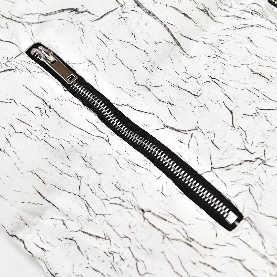 ダウンジャケット メンズ 中綿 エコダウン sorona 高機能中綿 暖かい 総柄 モード系 韓国ファッション 白 黒 ホワイト ブラック M L XL LL 2L | EVOLUTION | 13