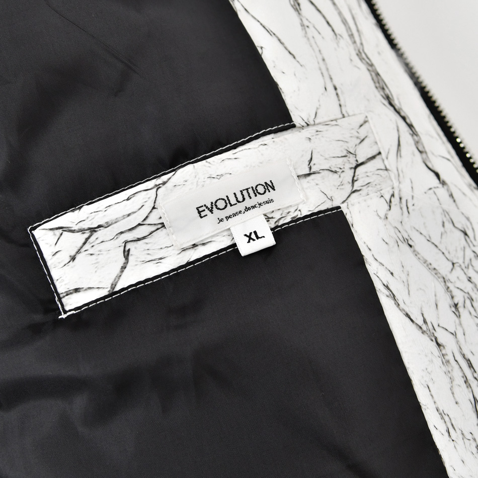 ダウンジャケット メンズ 中綿 エコダウン sorona 高機能中綿 暖かい 総柄 モード系 韓国ファッション 白 黒 ホワイト ブラック M L XL LL 2L | EVOLUTION | 14