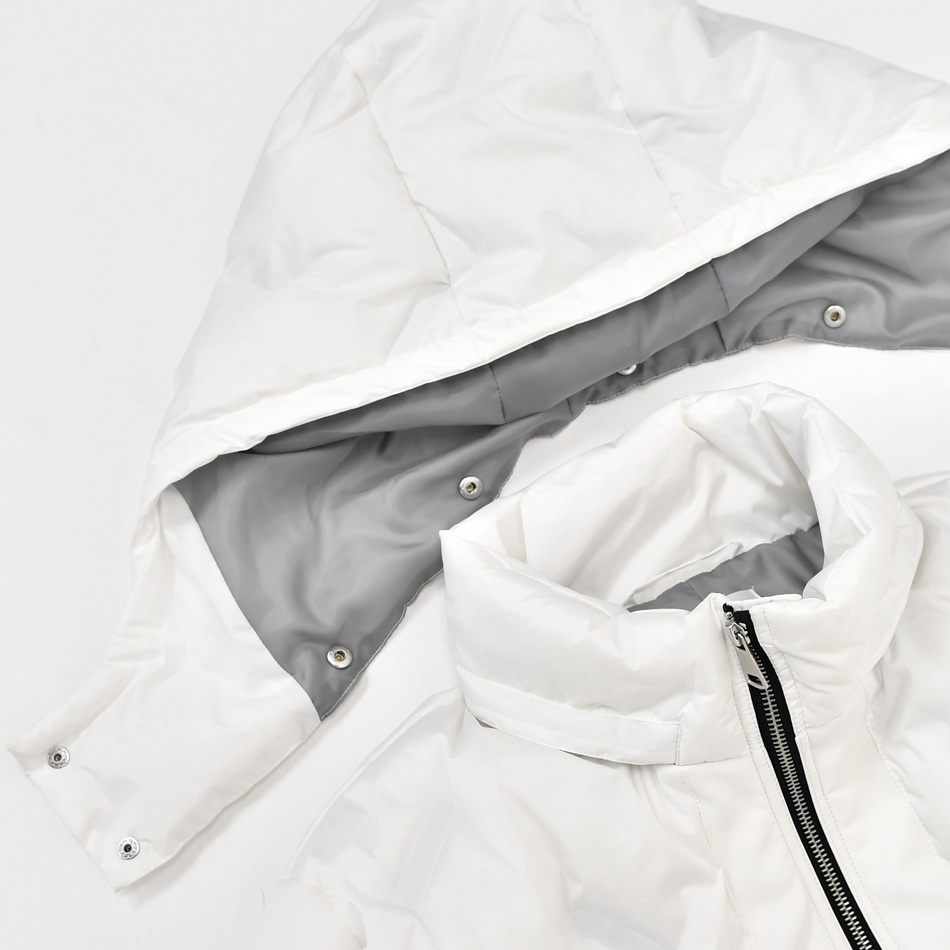 ダウンジャケット メンズ 中綿 シームレス 合皮 フェイクレザー 撥水 韓国ファッション モード系 ビター系 白 黒 ホワイト カーキ ブラック M L XL LL 2L | EVOLUTION | 15