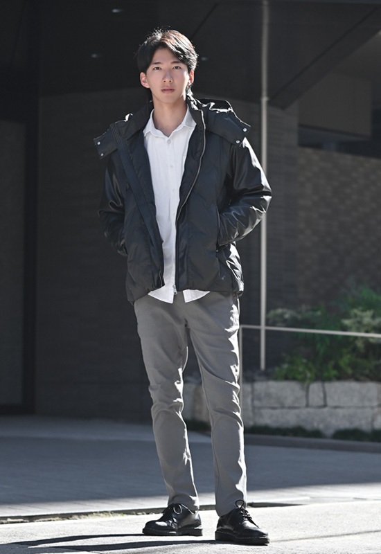 ダウンジャケット メンズ 中綿 シームレス 合皮 フェイクレザー 撥水 韓国ファッション モード系 ビター系 白 黒 ホワイト カーキ ブラック M L XL LL 2L | EVOLUTION | 12