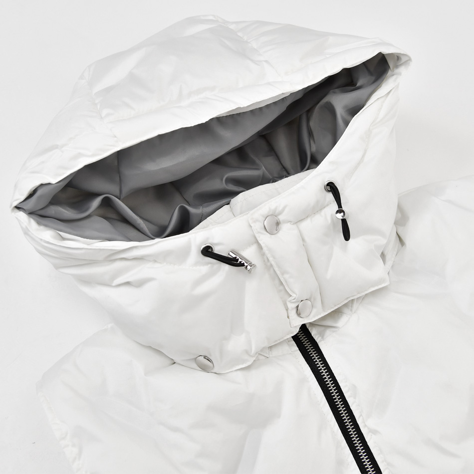 ダウンベスト メンズ シームレス 撥水加工 秋冬 フード取り外し可 無地 モード アウトドア サーフ 暖かい 軽い 細身 タイト 白 黒 ホワイト ブラック M L XL |  | 11