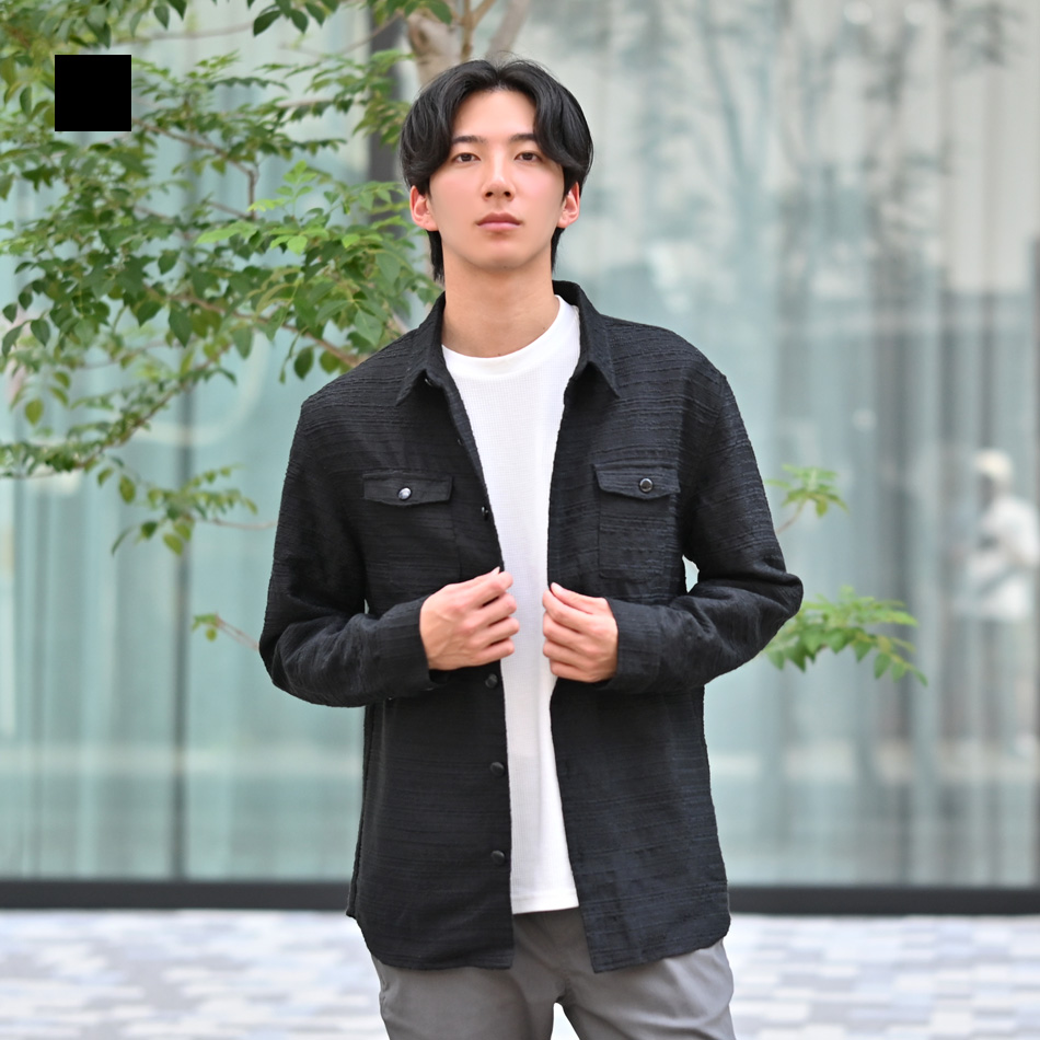エボリューション　メンズ　ジャケット EVOLUTION（エボリューション） シャツジャケット メンズ ツイード