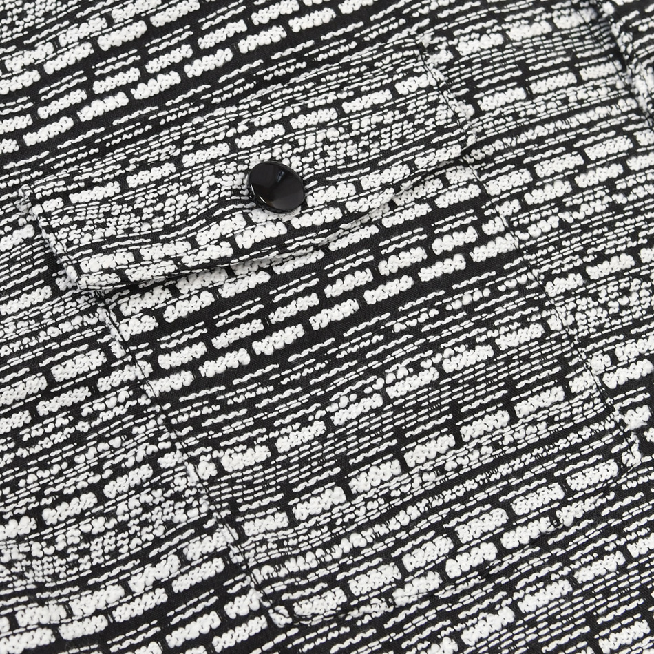 シャツジャケット メンズ ツイードジャケット ワークジャケット シャツアウター 裏地あり 総裏 綺麗め お洒落 春秋冬 モード系 大人 黒 グレー ブラック M L XL | EVOLUTION | 12