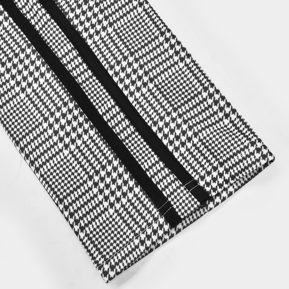 イージーパンツ メンズ テーパードパンツ ストレッチ ライン スリム チェック 韓国ファッション モード 黒 グレー チャコール ブラウン グレンチェック M L XL | EVOLUTION | 20