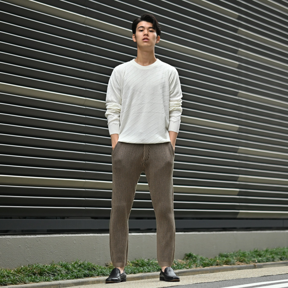暖パン ニットパンツ メンズ テーパードパンツ イージーパンツ アンクルパンツ 厚手 セットアップ(別売) 春秋冬 アイボリー ブラウン ブラック 茶 黒 秋 冬 |  | 09