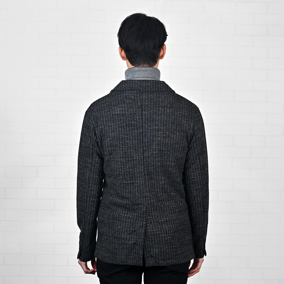 ジャケット メンズ ニットジャケット ニットアウター 裏無し 総柄 タイト 細身 春秋冬  杢 ストレッチ 黒 グレー チャコール ブラック 茶 黒 秋 冬 M L XL LL 2L |  | 12
