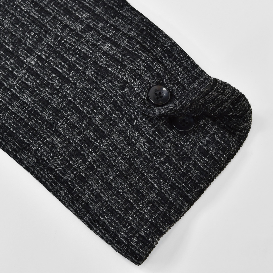 ジャケット メンズ ニットジャケット ニットアウター 裏無し 総柄 タイト 細身 春秋冬  杢 ストレッチ 黒 グレー チャコール ブラック 茶 黒 秋 冬 M L XL LL 2L |  | 16