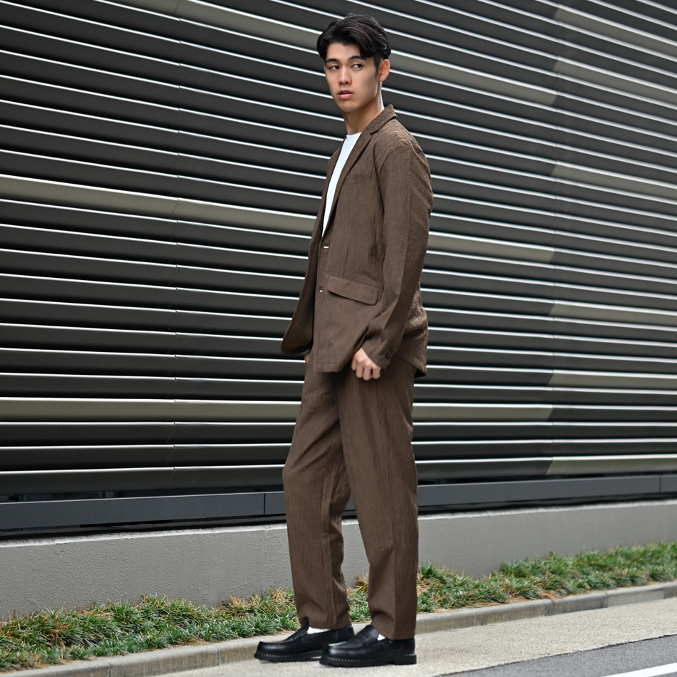 イージーパンツ メンズ テーパードパンツ タックパンツ 1タック ストレッチ セットアップ(別売) 楊柳 秋 春 アイボリー ブラウン ブラック 黒 M L XL LL 2L |  | 09