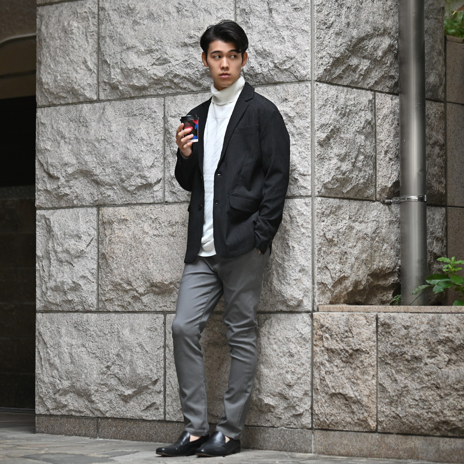 ジャケット メンズ カジュアルジャケット テーラードジャケット ストレッチ 楊柳 無地 裏地なし セットアップ(別売) 秋 春 アイボリー ブラウン ブラック 黒 |  | 11