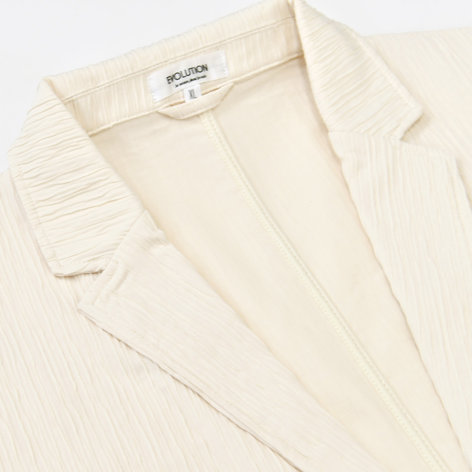 ジャケット メンズ カジュアルジャケット テーラードジャケット ストレッチ 楊柳 無地 裏地なし セットアップ(別売) 秋 春 アイボリー ブラウン ブラック 黒 |  | 14