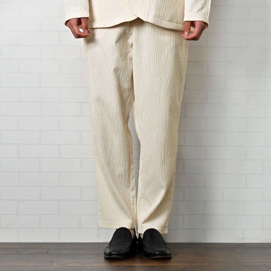 イージーパンツ メンズ テーパードパンツ タックパンツ 1タック ストレッチ セットアップ(別売) 楊柳 秋 春 アイボリー ブラウン ブラック 黒 M L XL LL 2L |  | 12