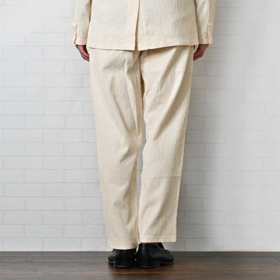 イージーパンツ メンズ テーパードパンツ タックパンツ 1タック ストレッチ セットアップ(別売) 楊柳 秋 春 アイボリー ブラウン ブラック 黒 M L XL LL 2L |  | 14