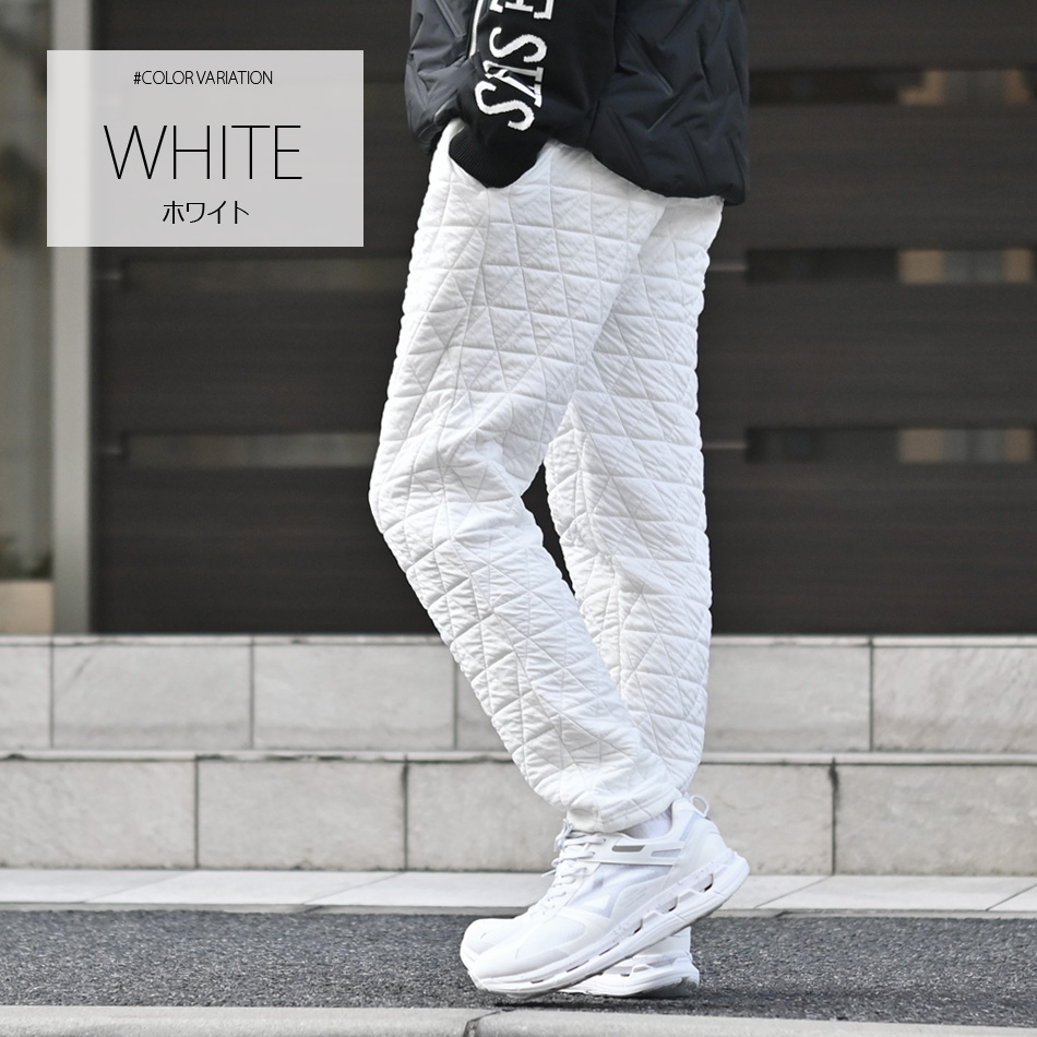 暖パン メンズ キルティングパンツ イージーパンツ テーパードパンツ ストレッチ アウトドア ゴルフ 釣り 春秋冬 ホワイト ブラック 白 黒 M L XL LL 2L |  | 04
