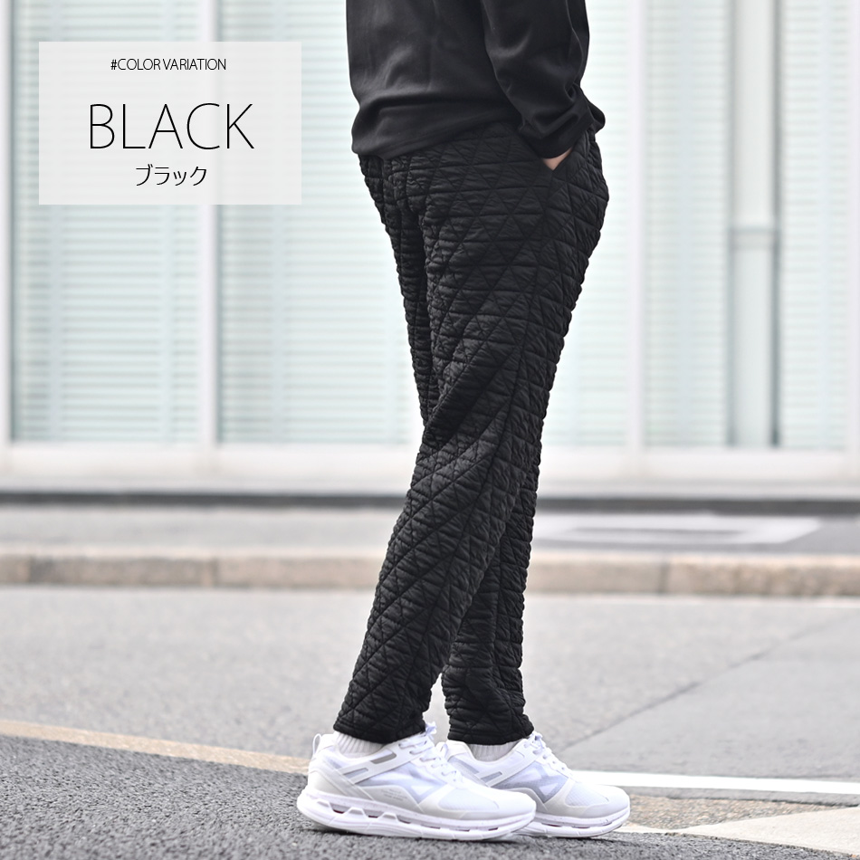 暖パン メンズ キルティングパンツ イージーパンツ テーパードパンツ ストレッチ アウトドア ゴルフ 釣り 春秋冬 ホワイト ブラック 白 黒 M L XL LL 2L |  | 02