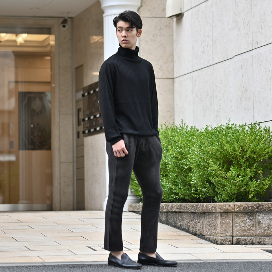 タートルネックニット メンズ セーター ジャガードニット ハイゲージ ちくちくしない 無地 白 黒 グレー ネイビー ワイン M L XL LL 2L |  | 15