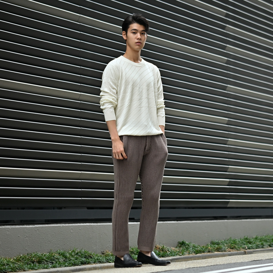 ニット メンズ セーター クルーネック ハイゲージ 機能素材 無地 ジャガードニット シンプル 春秋冬 白 黒 グレー ネイビー ワイン M L XL LL 2L |  | 08