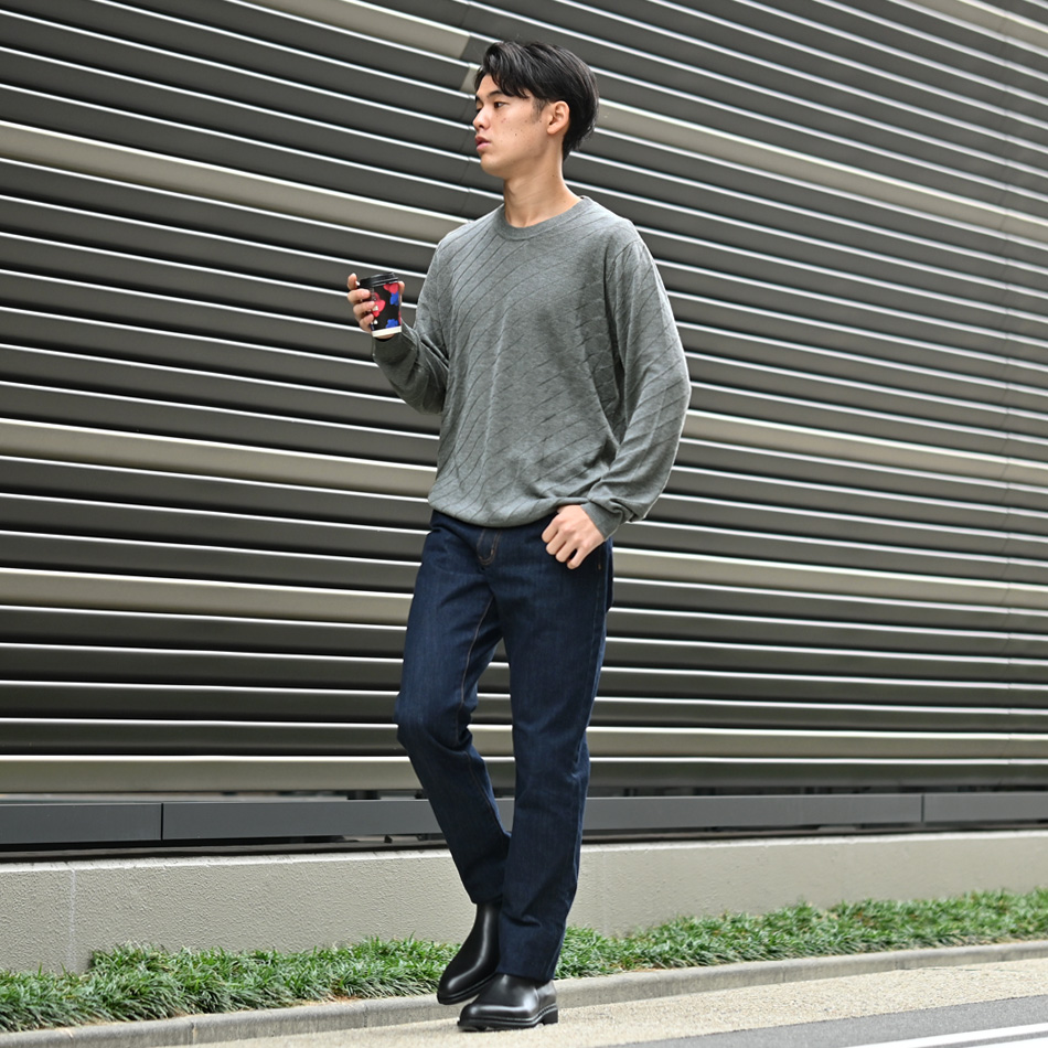 ニット メンズ セーター クルーネック ハイゲージ 機能素材 無地 ジャガードニット シンプル 春秋冬 白 黒 グレー ネイビー ワイン M L XL LL 2L |  | 10