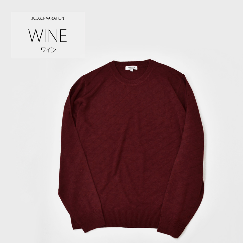 ニット メンズ セーター クルーネック ハイゲージ 機能素材 無地 ジャガードニット シンプル 春秋冬 白 黒 グレー ネイビー ワイン M L XL LL 2L |  | 03