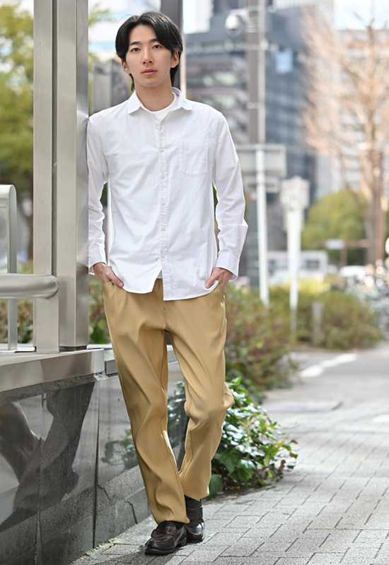 ストレッチパンツ イージーパンツ メンズ テーパード ズボン 無地 細め 細身 春夏秋冬 綺麗め カジュアル ベージュ ダークネイビー ブラック ストライプ 紺 黒 |  | 10