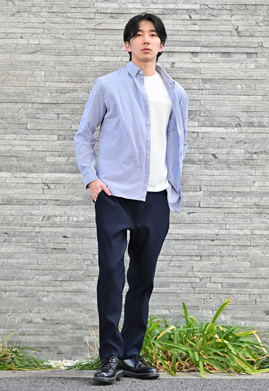 ストレッチパンツ イージーパンツ メンズ テーパード ズボン 無地 細め 細身 春夏秋冬 綺麗め カジュアル ベージュ ダークネイビー ブラック ストライプ 紺 黒 |  | 12