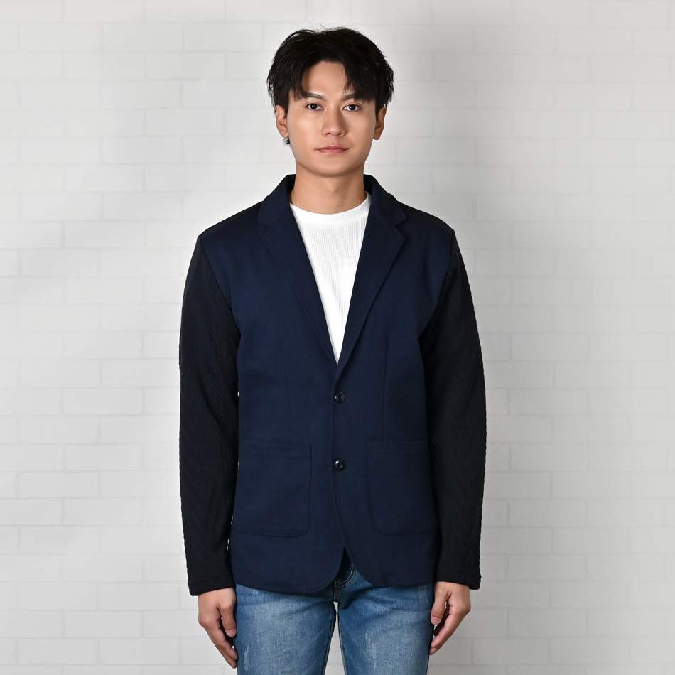 ジャケット メンズ テーラードジャケット ニット カットジャケット ジャガード織 無地 2釦 春夏秋冬 ネイビー ブラック 紺 黒 M L XL LL 2L |  | 09