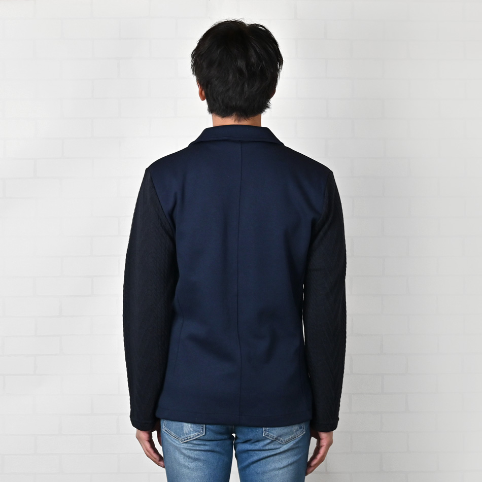 ジャケット メンズ テーラードジャケット ニット カットジャケット ジャガード織 無地 2釦 春夏秋冬 ネイビー ブラック 紺 黒 M L XL LL 2L |  | 10