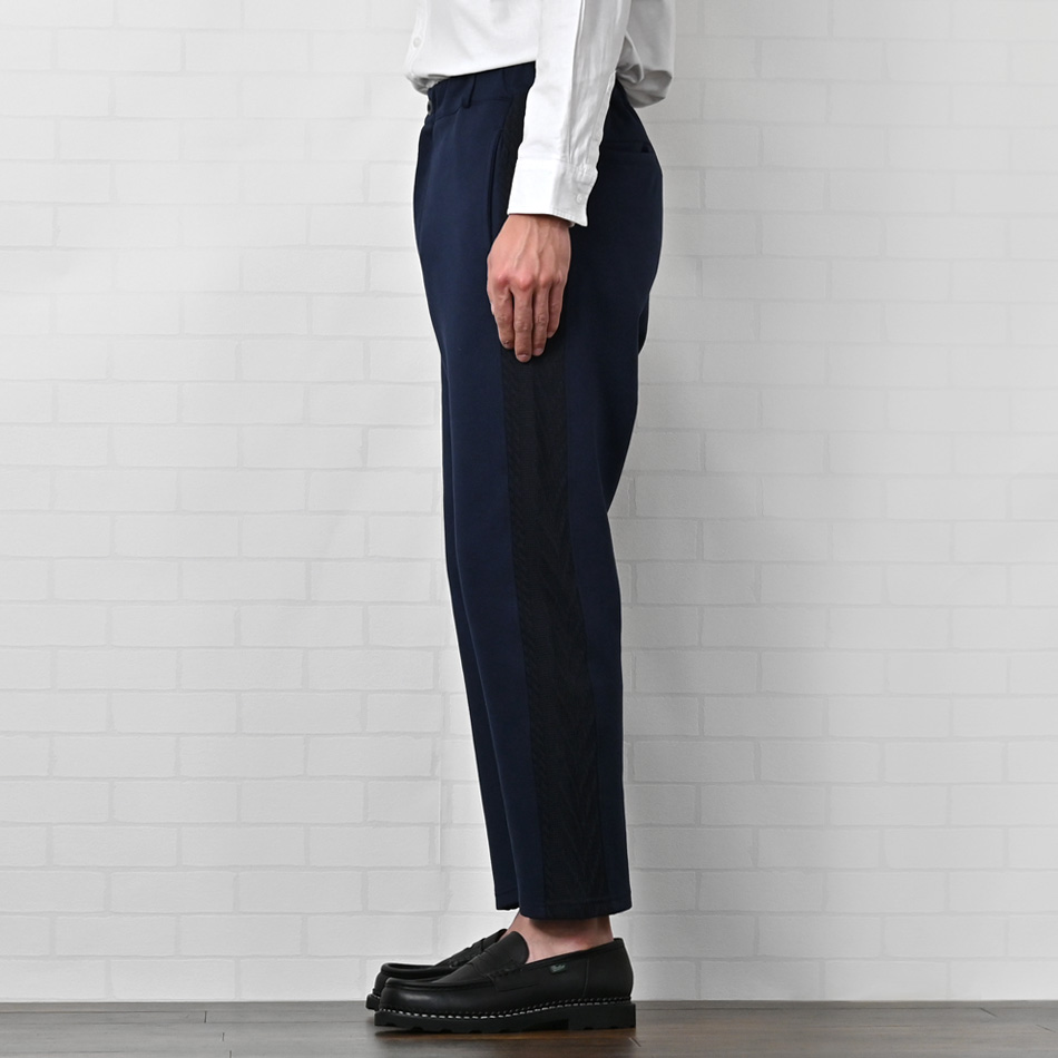 イージーパンツ メンズ テーパードパンツ アンクルパンツ ニット ジャガード織 セットアップ(別売) 春夏秋冬 ネイビー ブラック 紺 黒 テーラード M L XL LL 2L |  | 10