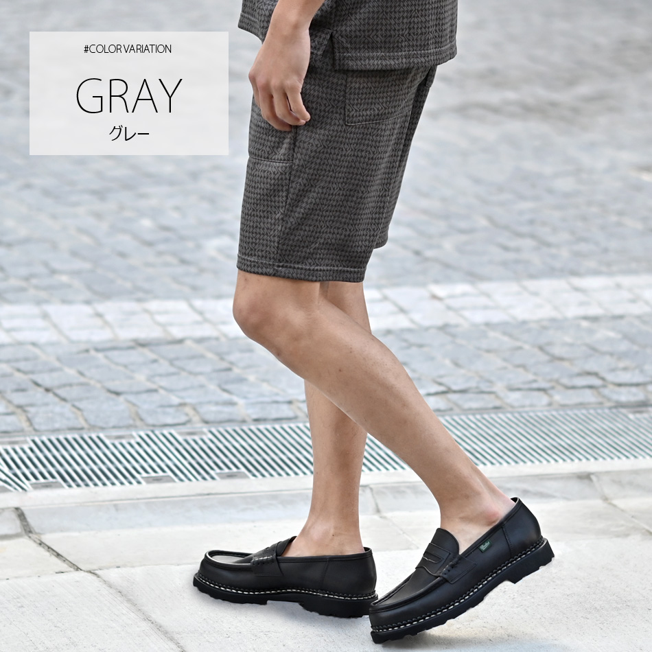 ハーフパンツ メンズ ショートパンツ ハーパン セットアップ(別売) ゴルフウェア 千鳥格子 総柄 ひざ丈 膝上丈 ホワイト ネイビー グレー 白 ストレッチ M L XL | EVOLUTION | 09
