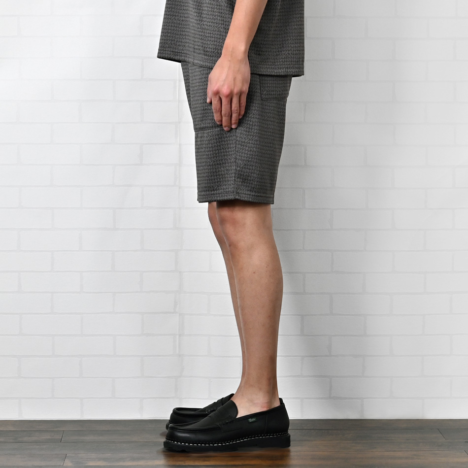 ハーフパンツ メンズ ショートパンツ ハーパン セットアップ(別売) ゴルフウェア 千鳥格子 総柄 ひざ丈 膝上丈 ホワイト ネイビー グレー 白 ストレッチ M L XL | EVOLUTION | 12